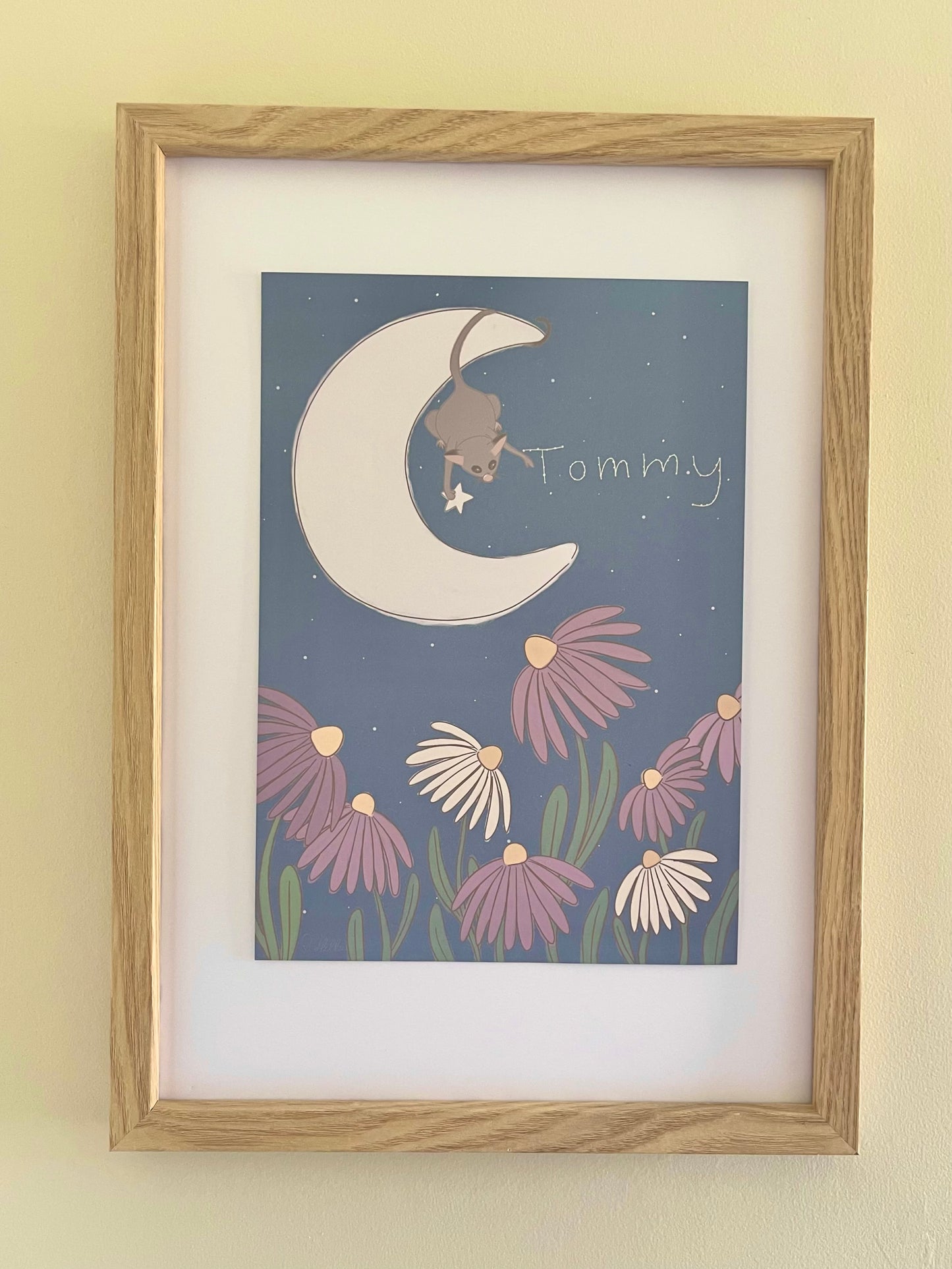 Moon flower possum - personalised illustration