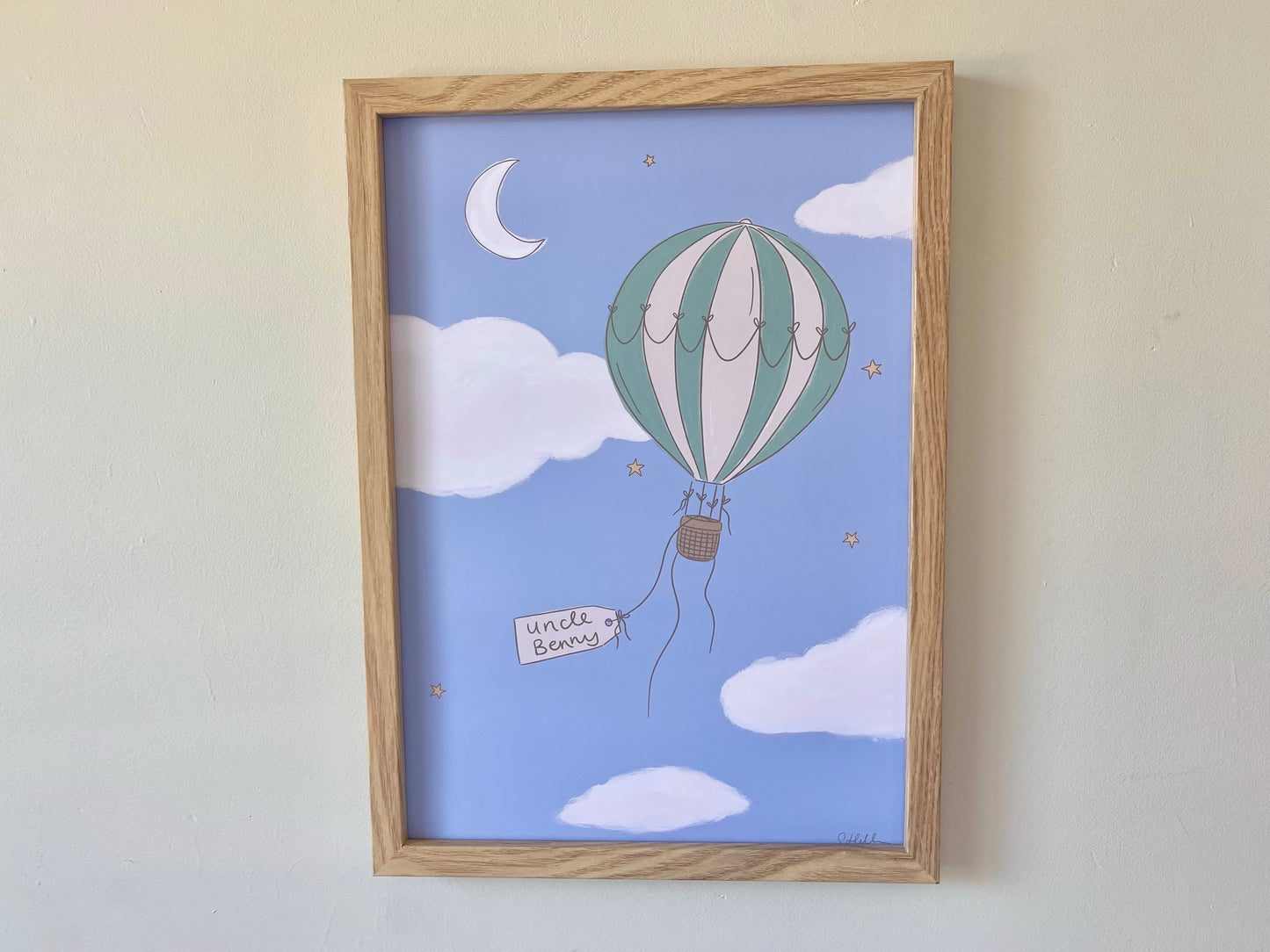 Hot air balloon - personalised illustration