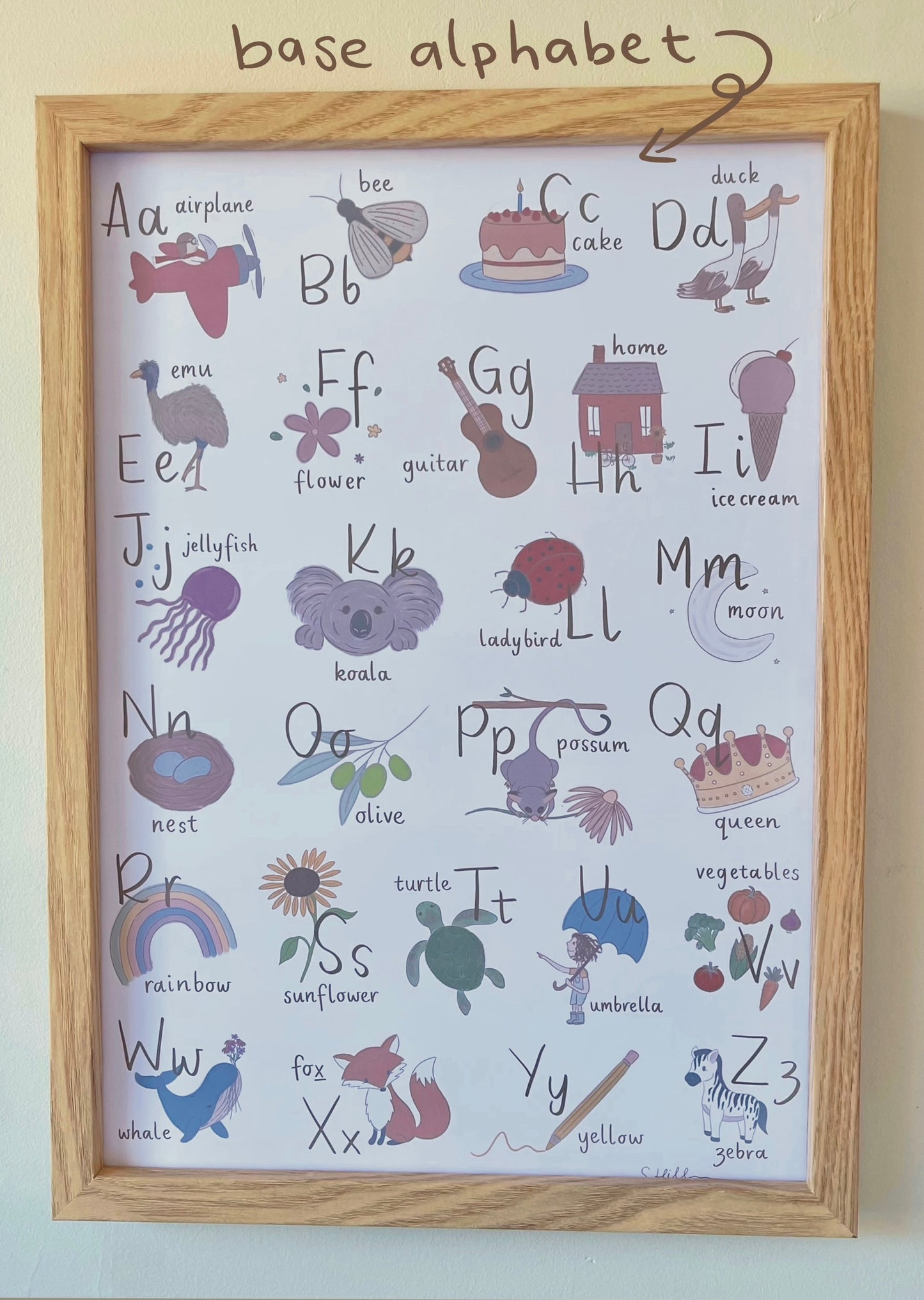 Classic style - Personalised Alphabet chart ( size A3)