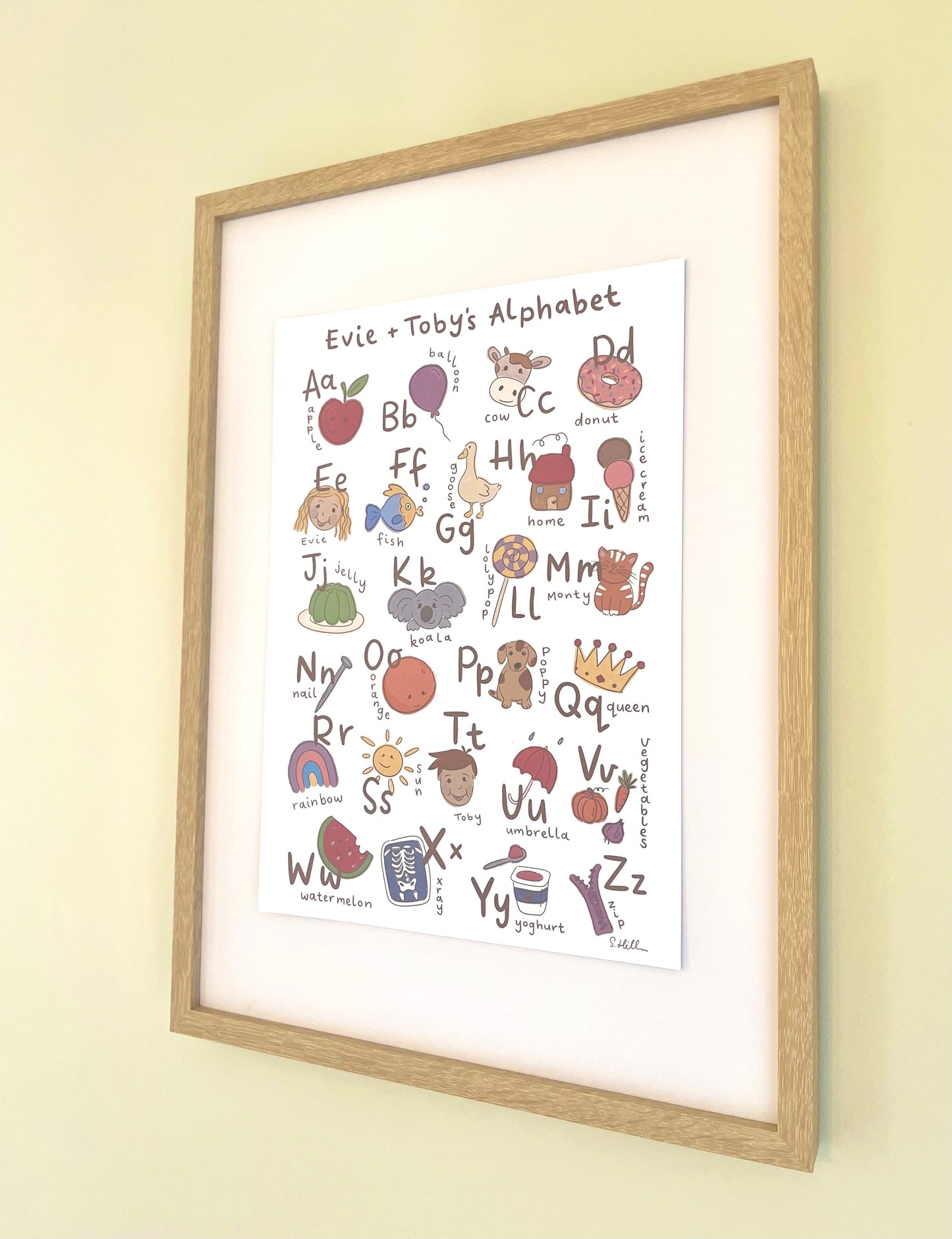 Fun style - Personalised Alphabet chart ( size A3)