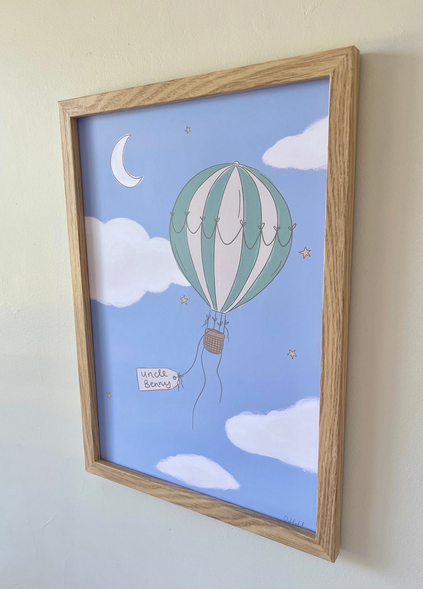 Hot air balloon - personalised illustration