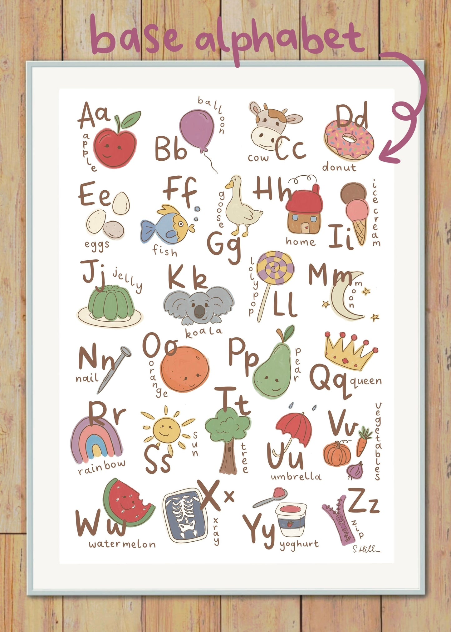 Fun style - Personalised Alphabet chart ( size A3)