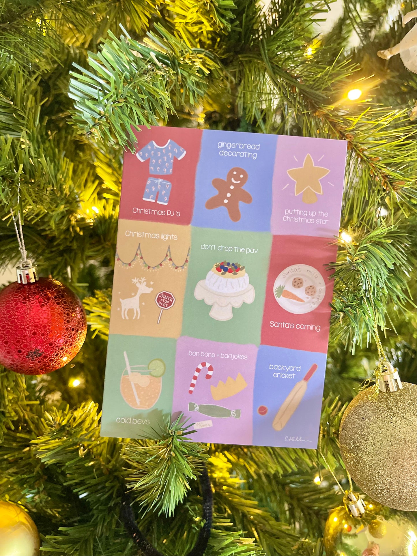 Boutique hand illustrated Christmas cards set (pack of 4 with linen envelopes)