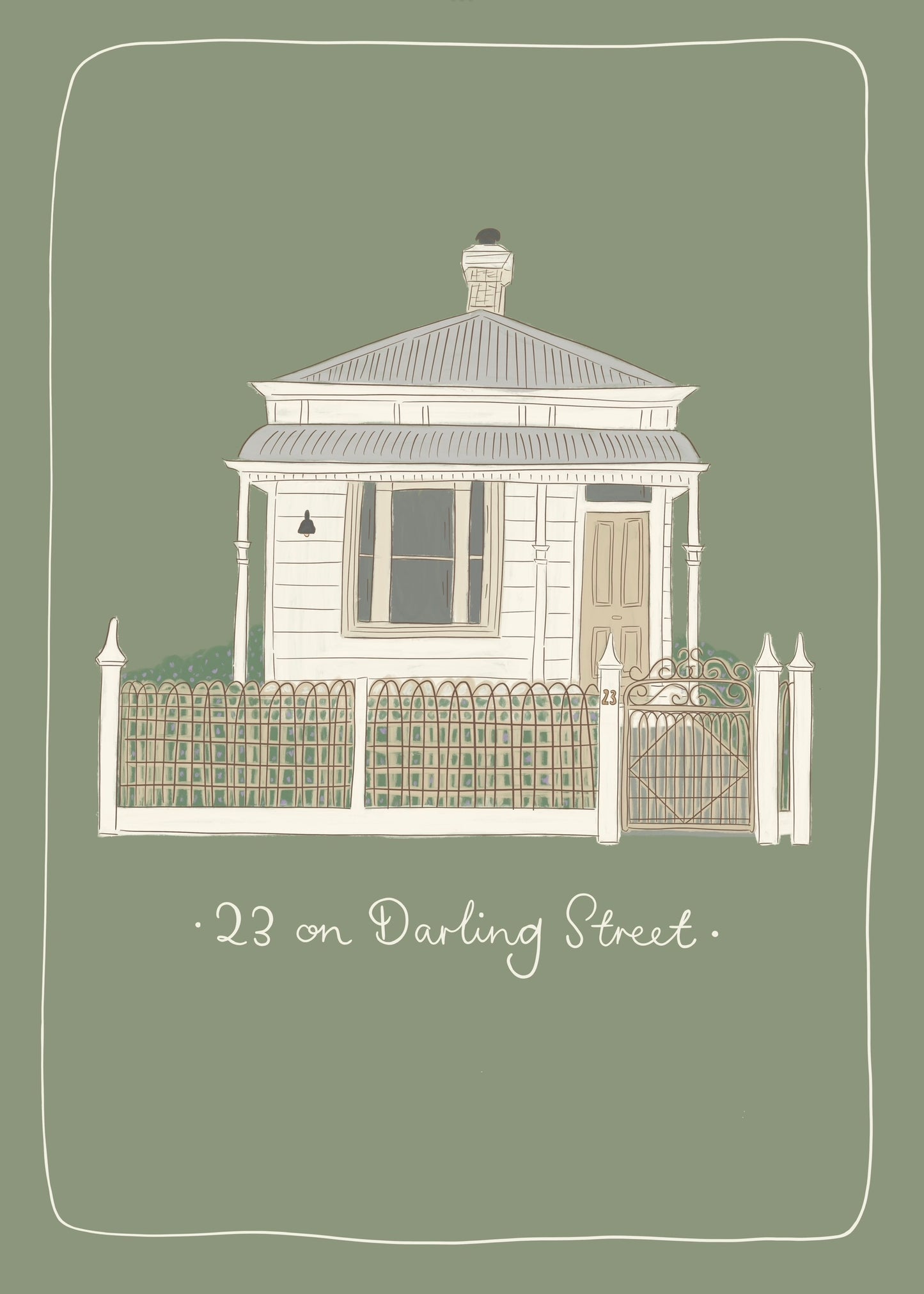 Feels like home- line and colour illustration