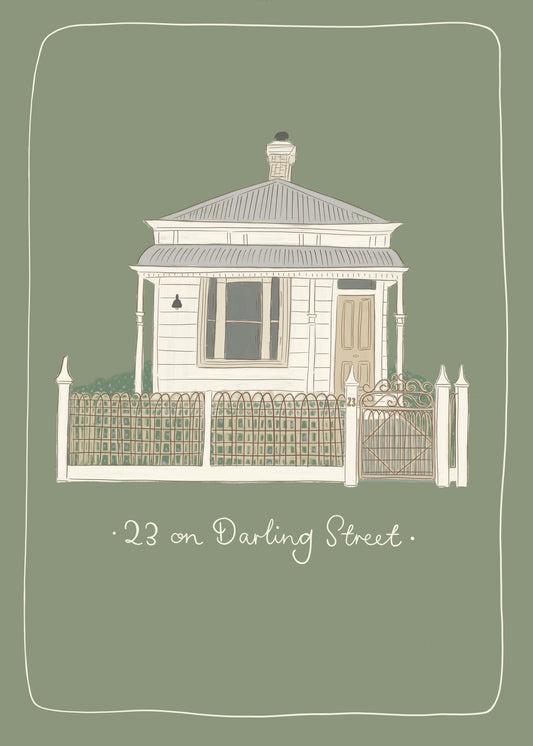 Feels like home- line and colour illustration