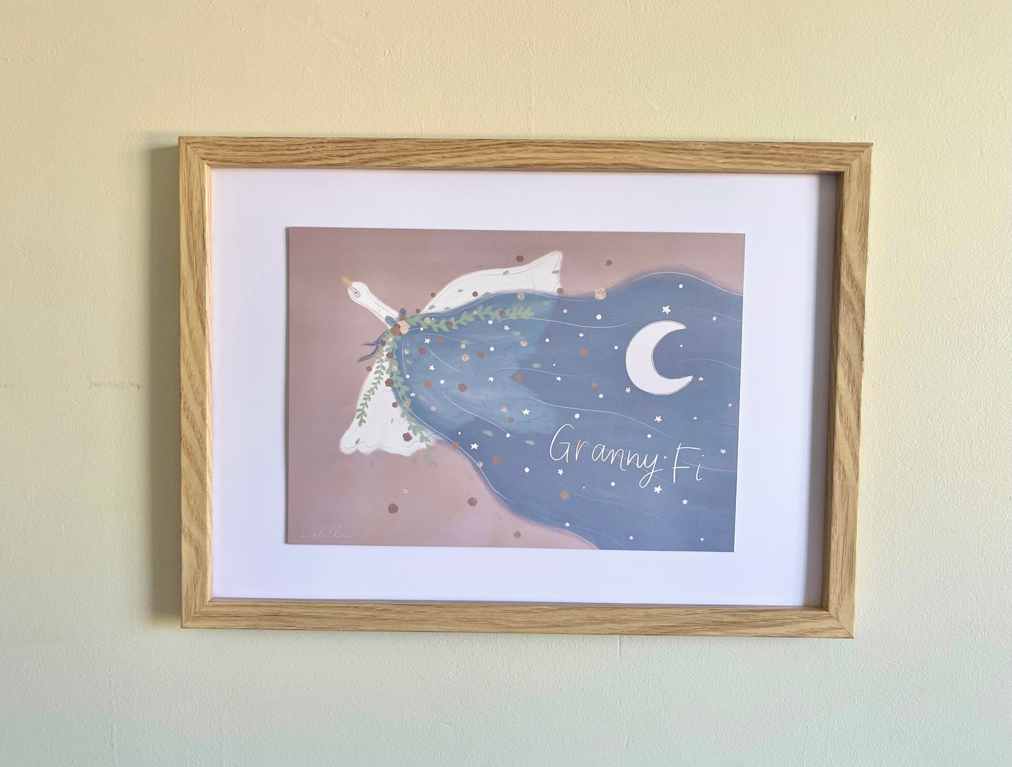 Swan sunset - personalised illustration