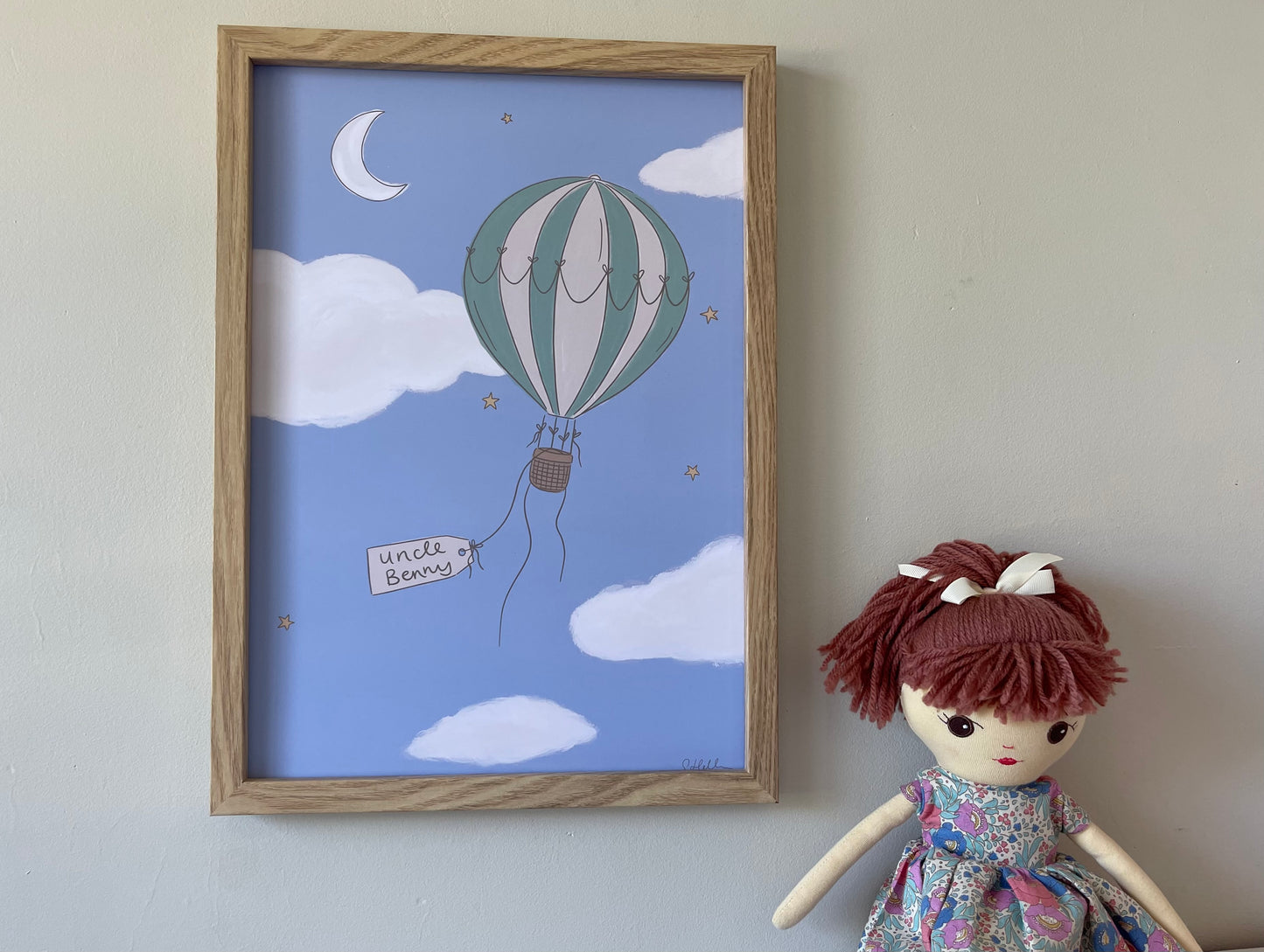 Hot air balloon - personalised illustration
